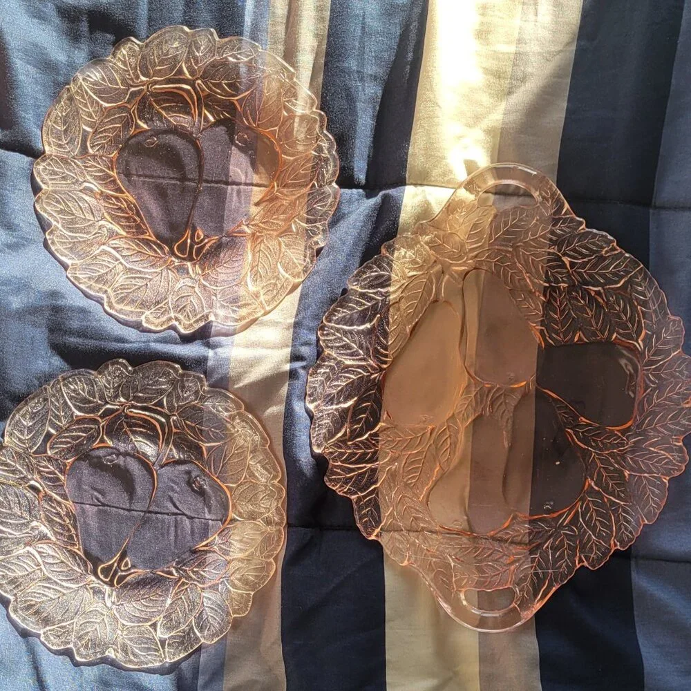 Antique Indiana Glass Pink Depression Glass Platter Bowl and Plates - Picture 1 of 3